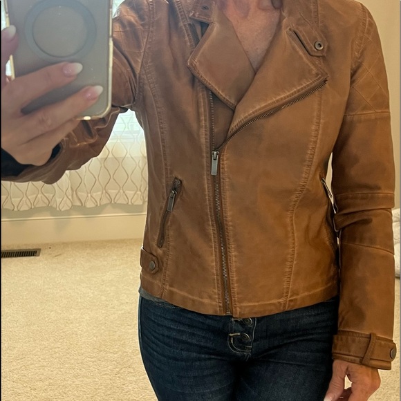 Bagatelle faux leather brown motorcycle jacket Size M - Picture 5 of 9